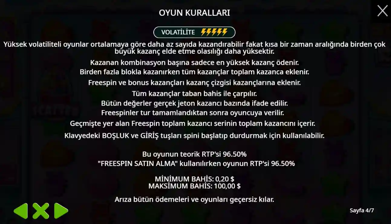 Kazanç sağlayan çarpan özelliklerinin olduğu oyun ekranı.